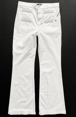 7 Seven for All Mankind Nwt White Georgia Braided Welt Prince Street Jeans 32